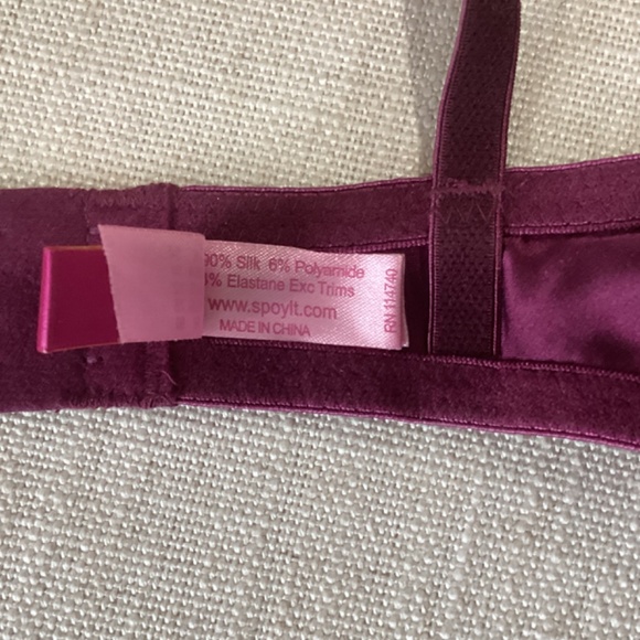 *NWOT* Spoylt Luxury Silk Pleated Ruffle Balconette Bra - 34D - Picture 6 of 8